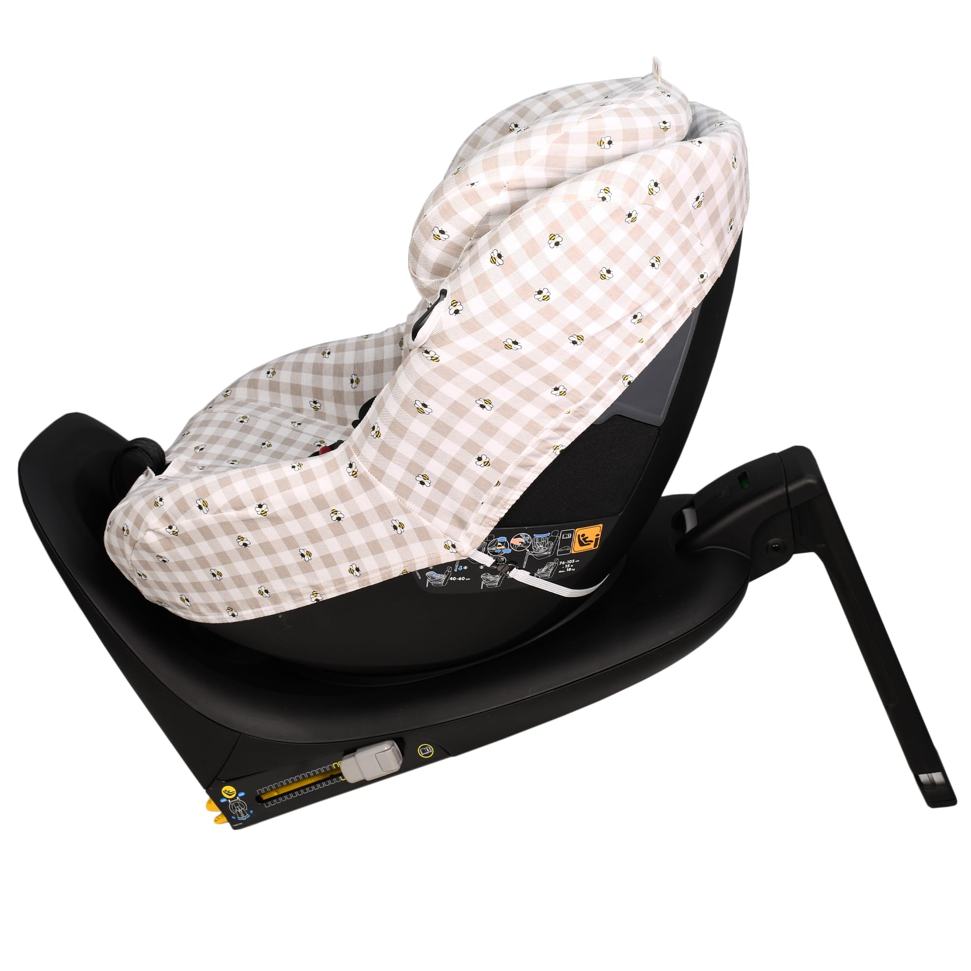 JYOKO Kids Funda de algodón para Silla de Coche Compatible con Maxi Cosi Mica I-Size (Picnic Vichy)