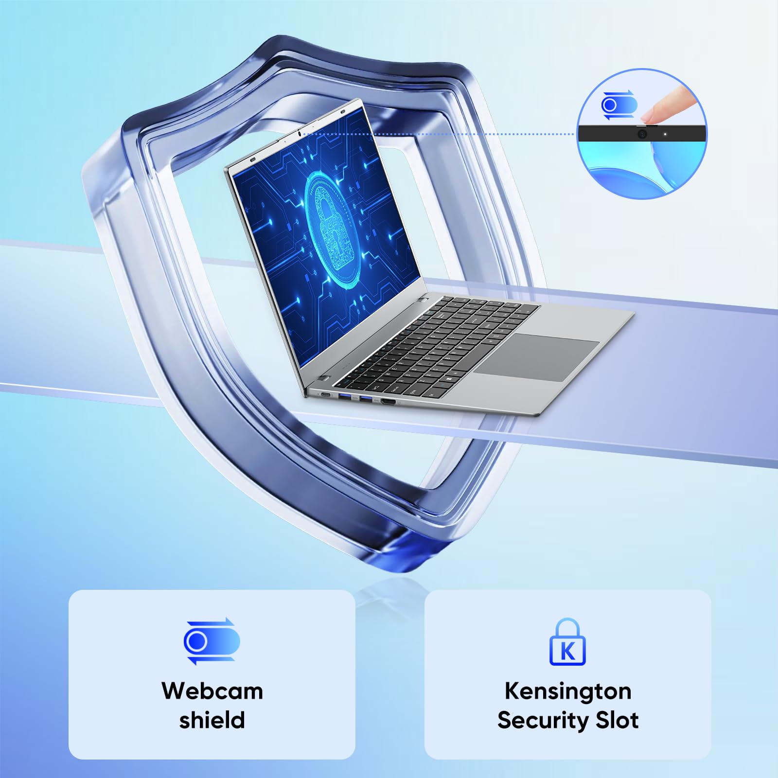 2026 Laptop 16 GB RAM 256 GB SSD 15,6 Zoll Laptop Computer, 6500Y Prozessor (bis zu 3,4 GHz, Beats 5205U, 4425Y), FHD IPS-Display, leichte Laptops für Studenten und Business, WiFi 5