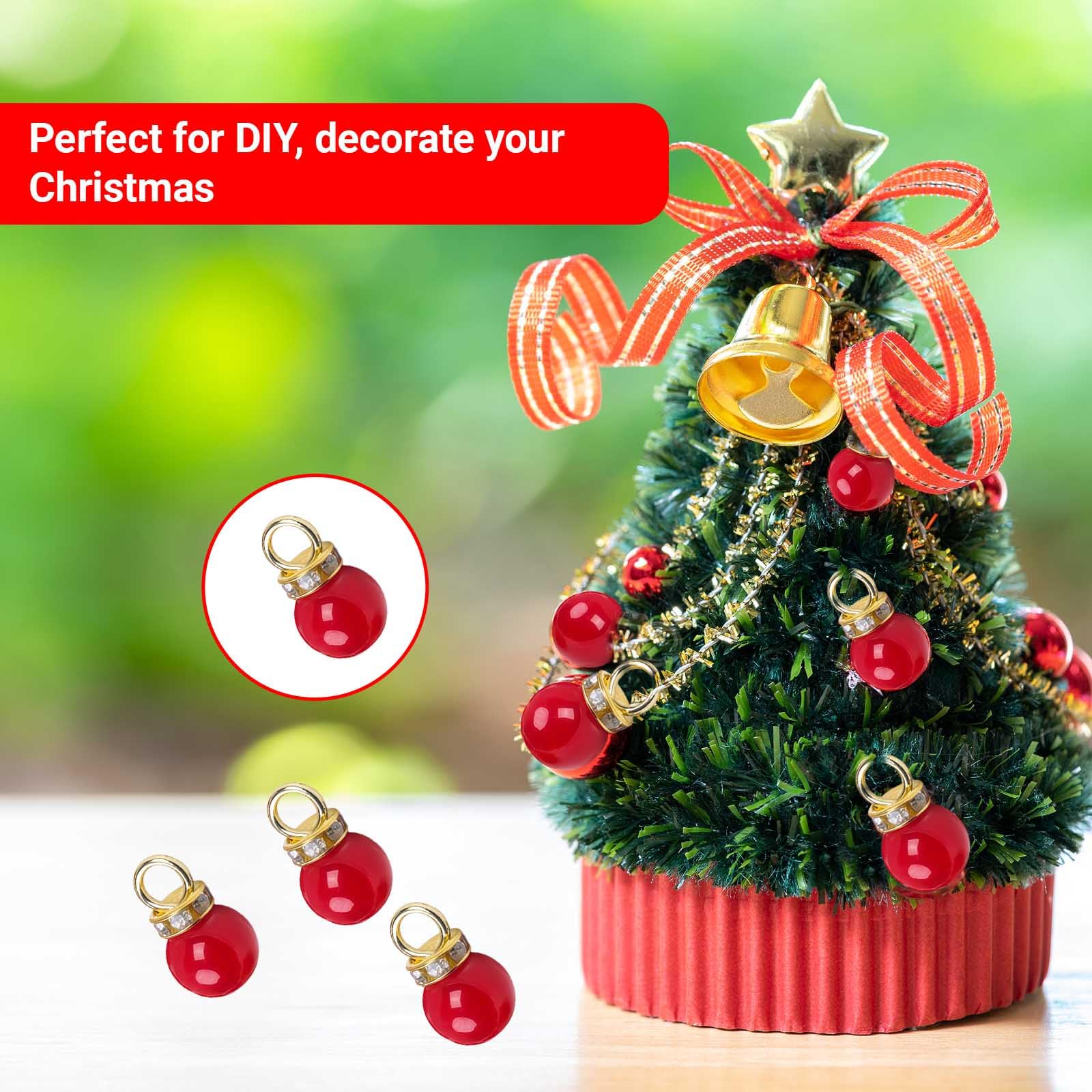 Mini Boules Noel 20 Mini Boules De Noël En Plastique - Pour Maison De Poupée, Bijoux DIY, Décoration Miniature - Accessoires Créatifs Accessoires DIY Bijoux Boucles D'oreilles