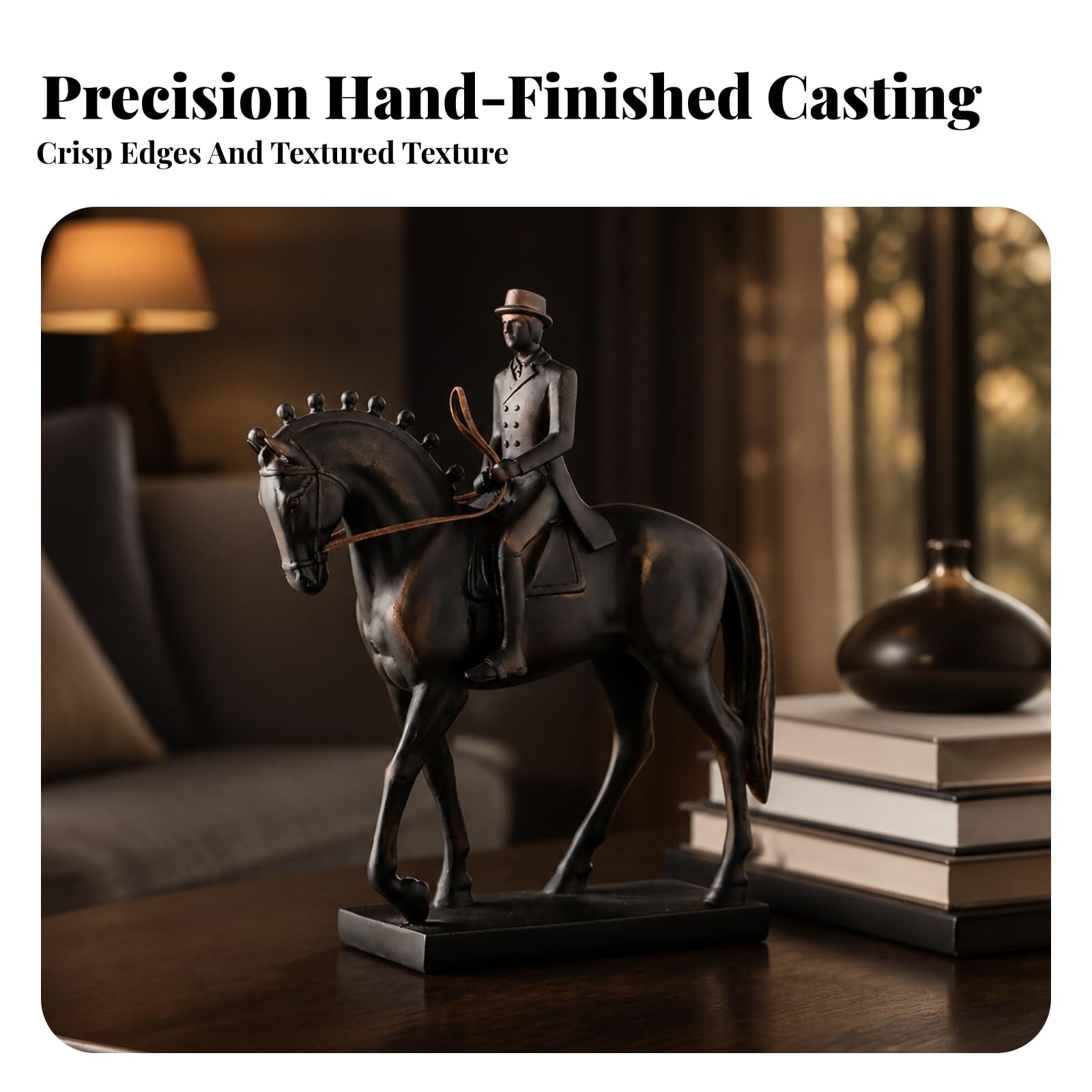 Statua di Ornato | Finitura Bronzo Antico, Statuetta di e, Vintage, per Ingresso, Dei Cavalli,