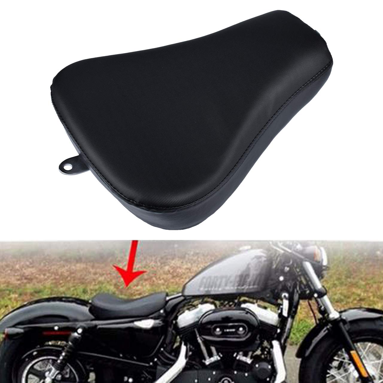 Motorrad-Sitzkissen für Harley Sportster XL1200X 883 48 72, Schwarz