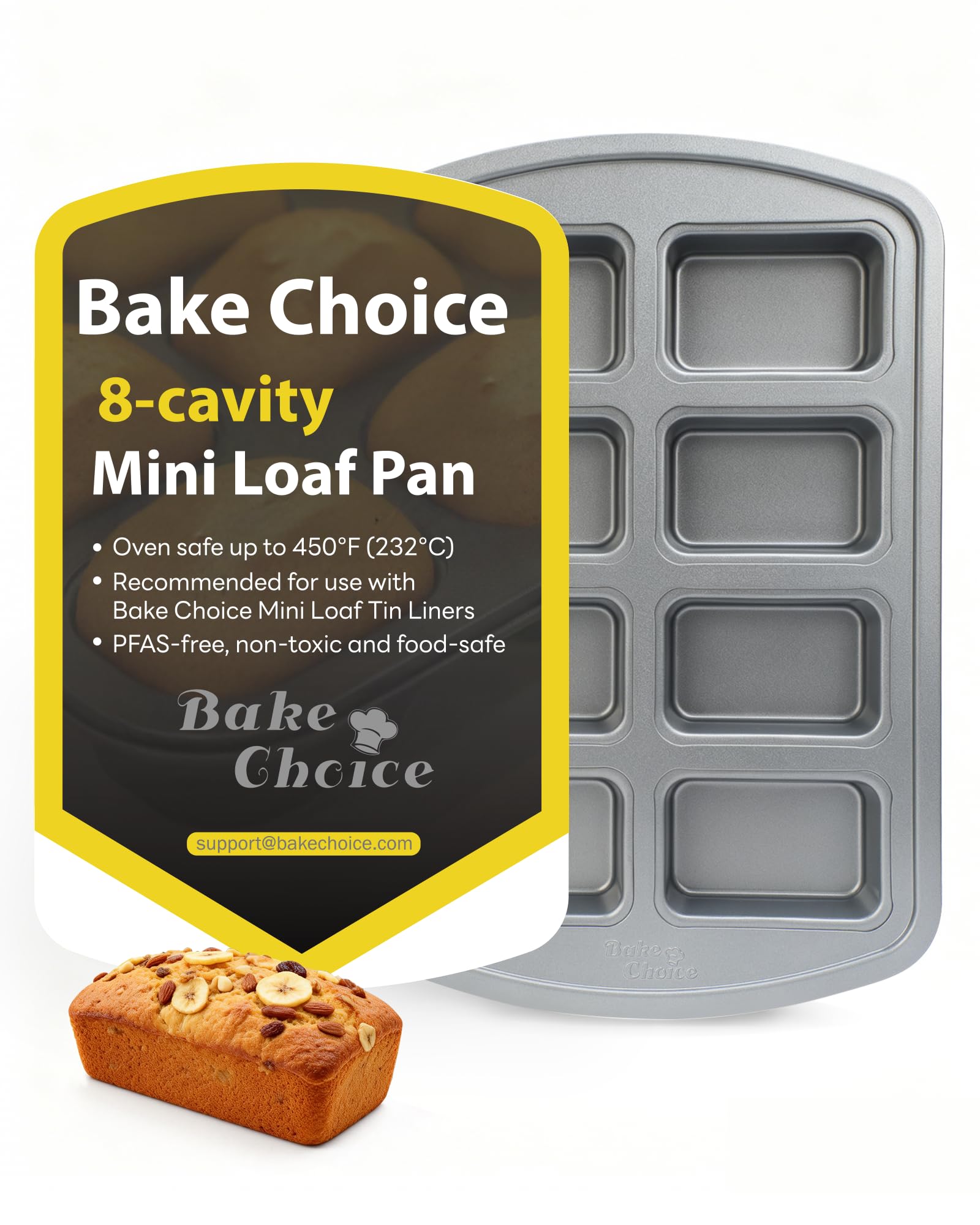 Bake Choice 8-Cavity Mini Loaf Pan