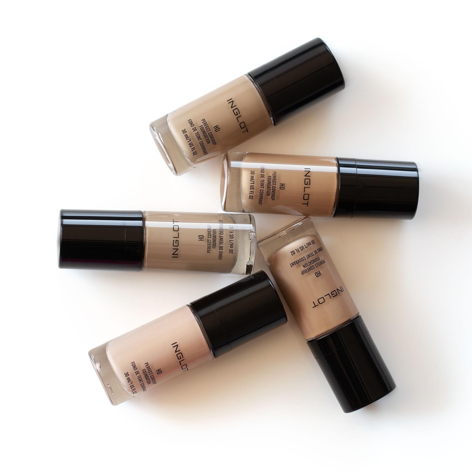 Inglot HD Perfect Coverup Foundation, Für einen langanhaltenden Effekt mit HD Pigmenten, Hypoallergen, natürliches, makelloses Aussehen, mit weißen Trüffelextrakts, 30 ml : 72