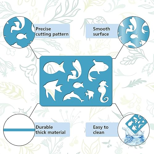 Miniatura 4 de GORGECRAFT Plantilla de 2 estilos para hacer aretes, plantilla de animales marinos, criaturas oceánicas, plantillas de formas de joyería, plantillas