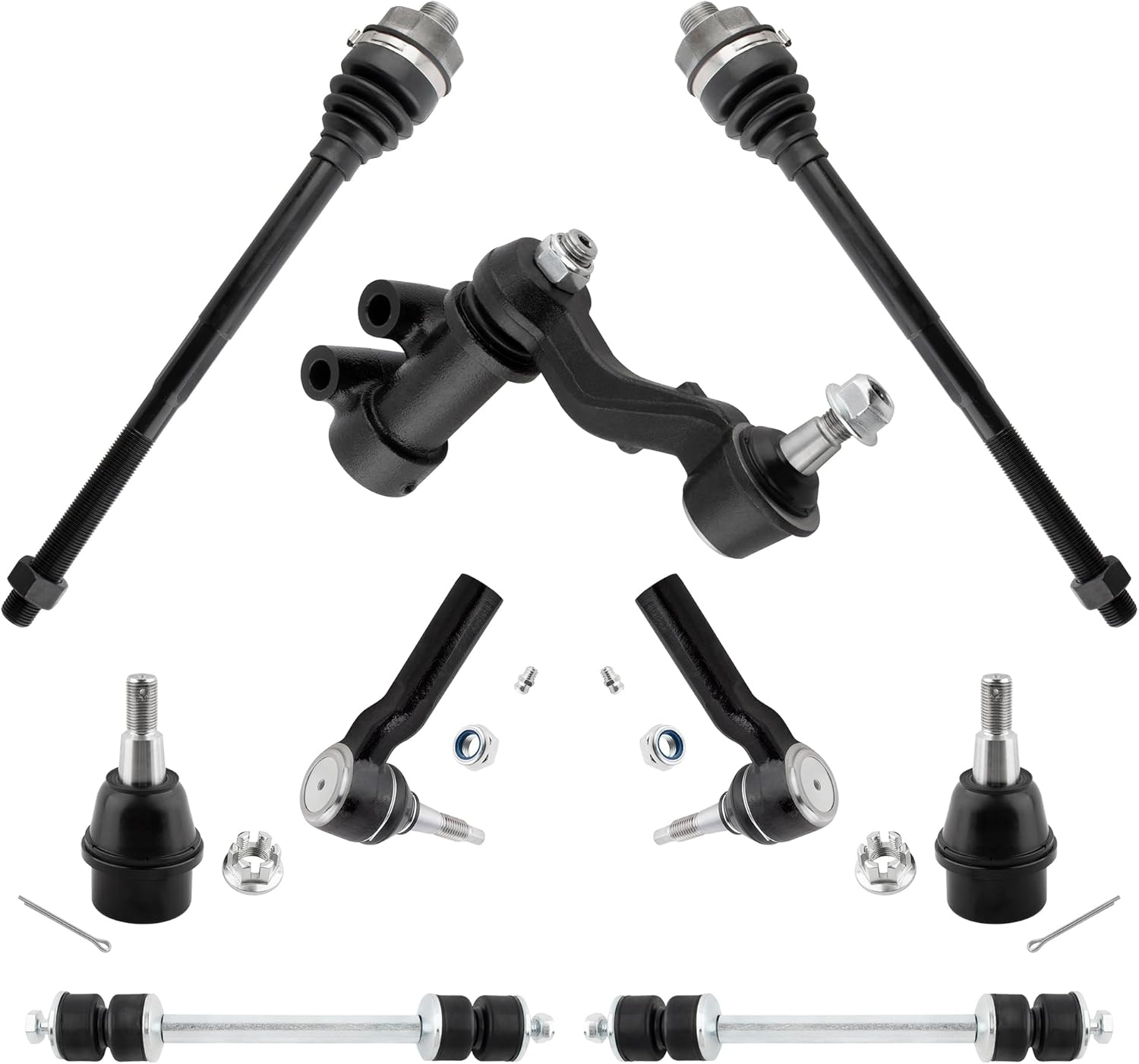 9pcs Front Lower Ball Joint Sway Bar End Links Outer Inner Tie Rod End Idler Arm for Chevrolet Silverado for GMC Sierra 2500 HD 3500 HD 2011-2019 K500232 K80631 ES800901 EV800935 K400018