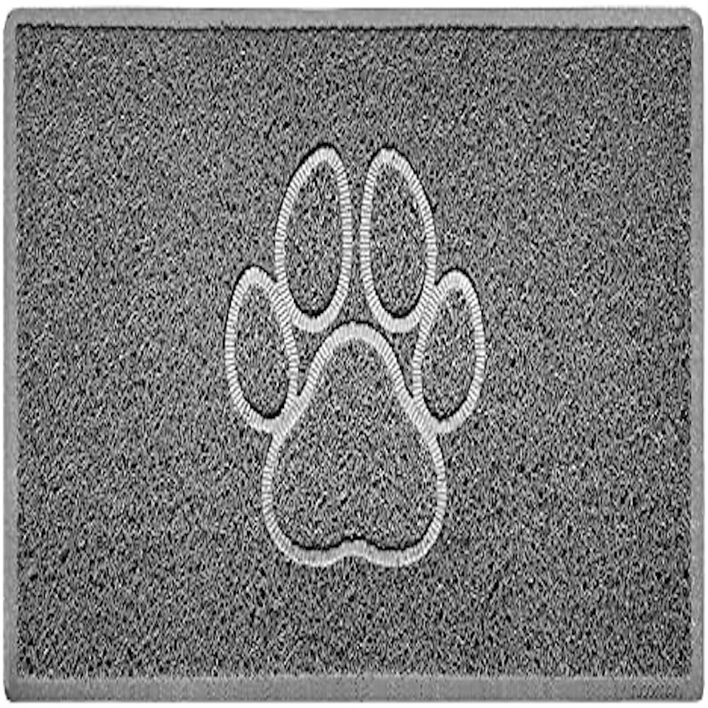 Nicoman Grey "Paw Print" Embossed Loofah Textured Spaghetti Door Mat - 75Cm X 44Cm - No (Suitable For Outdoors)