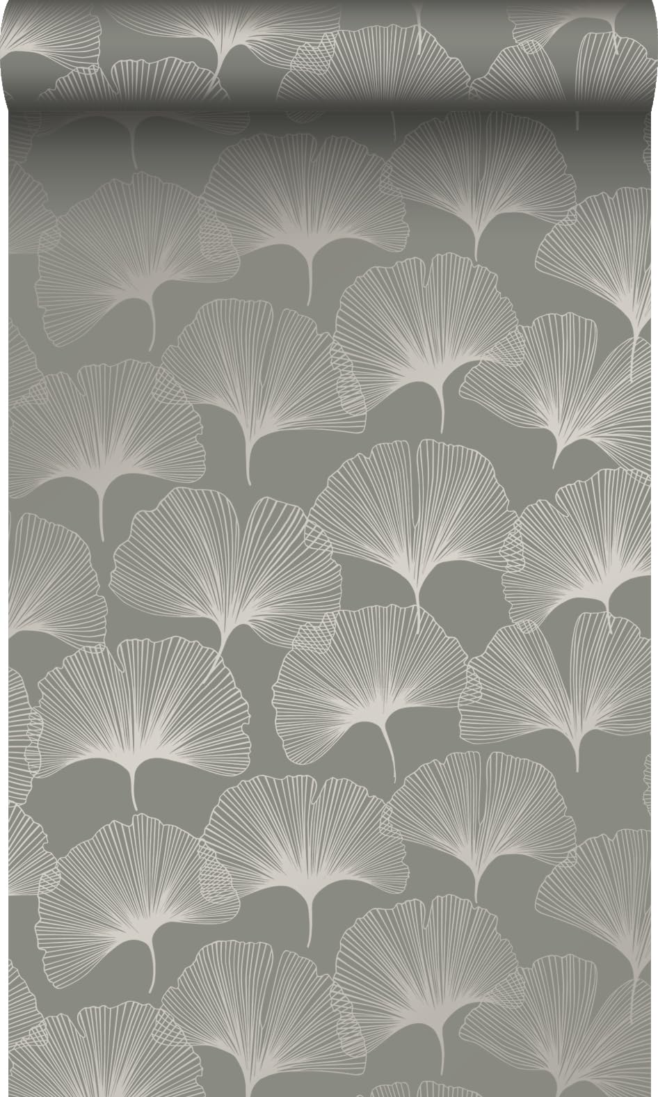 Origin Wallcoverings Tapeta liście miłorzębu ciepłej szarości 53 cm x 10.05 m