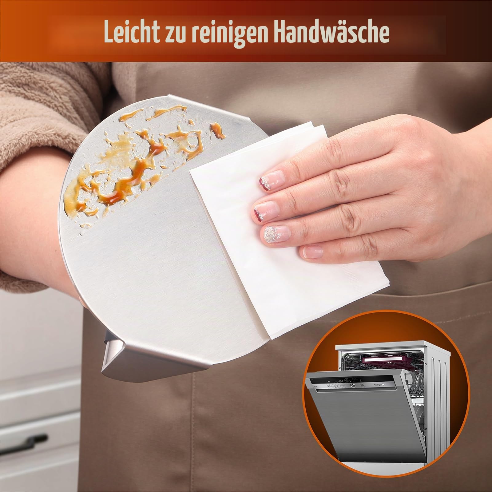 Pisol Smash Burger Presse, Hamburger Smasher Werkzeug für die Grillplatte, Edelstahl Hamburgerpresse mit Anti-Verbrühungsgriff, 14 cm Antihaft Grillpresse für Smashburger, Speck, Hackfleisch, Fleisch