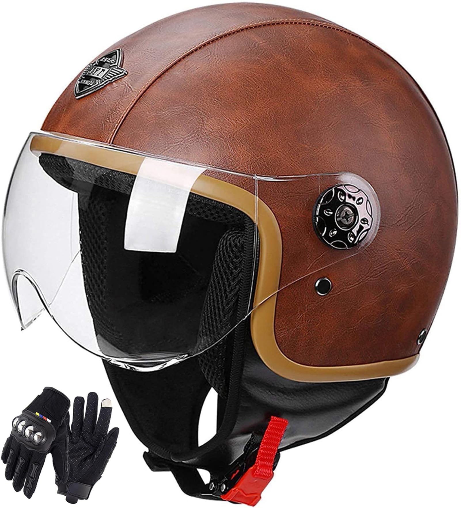 Ever TA Casque de Moto 3/4 Ouvert pour Adulte, Demi-Casque Jet de Moto rétro Unisexe-Adulte approuvé Dot/ECE Casques Demi-Visage pour Cruiser Scooter Chopper ATV (Color : F, Size : S=52-54cm Ever TA Casque de Moto 3/4 Ouvert pour Adulte, Demi-Casque Jet de Moto rétro Unisexe-Adulte approuvé Dot/ECE Casques Demi-Visage pour Cruiser Scooter Chopper ATV (Color : F, Size : S=52-54cm
