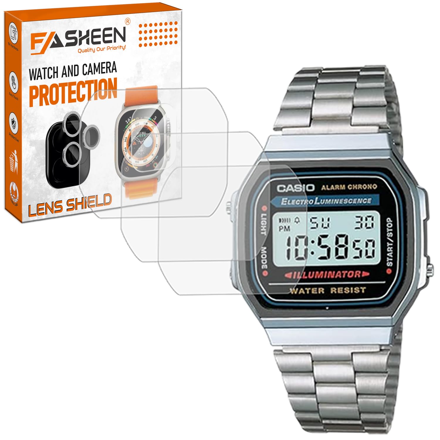 FASHEEN 3 Pc Screen Guard for Casio A168WA-1WDF 3 Pieces - Image 1