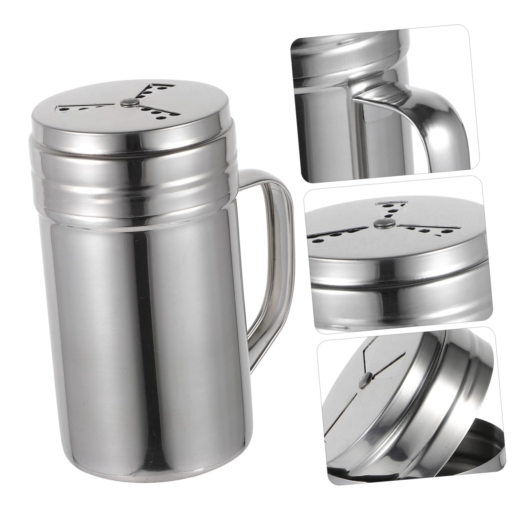 DOITOOL Saleros y Pimenteros de Acero Inoxidable 304 Agitador, Tarro Grande Multiuso Mango, para Cocina y Comedor, Recipiente para Condimentos Domésticos y Restaurantes