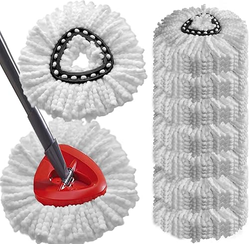 Paquete de 20 cabezales de repuesto de trapeador giratorio, cabezales de trapeador de repuesto para trapeador giratorio, trapeador de microfibra