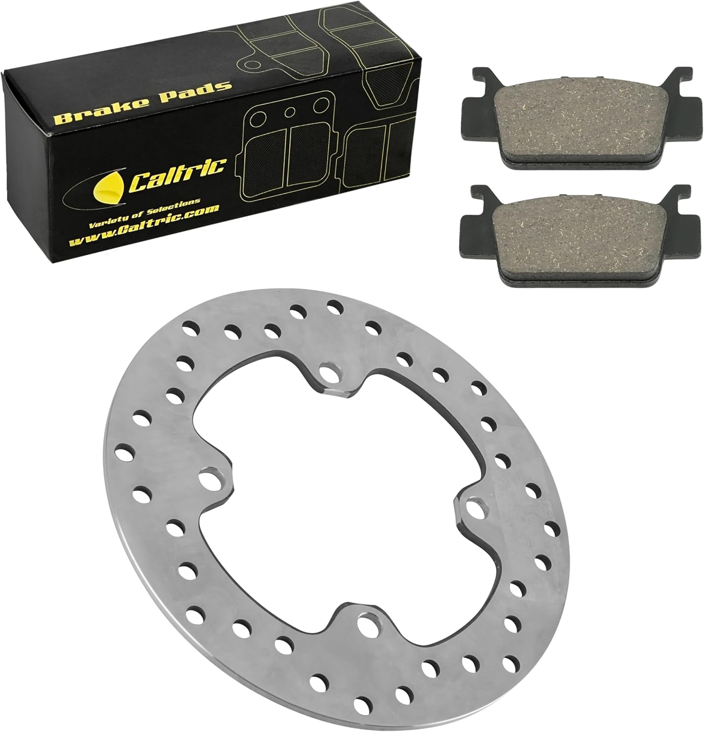 Caltric Rear Brake Disc and Pads Compatible with Honda Pioneer 1000 SXS1000M3 2016-2022 / Pioneer 1000-5 SXS1000M5 2016-2022