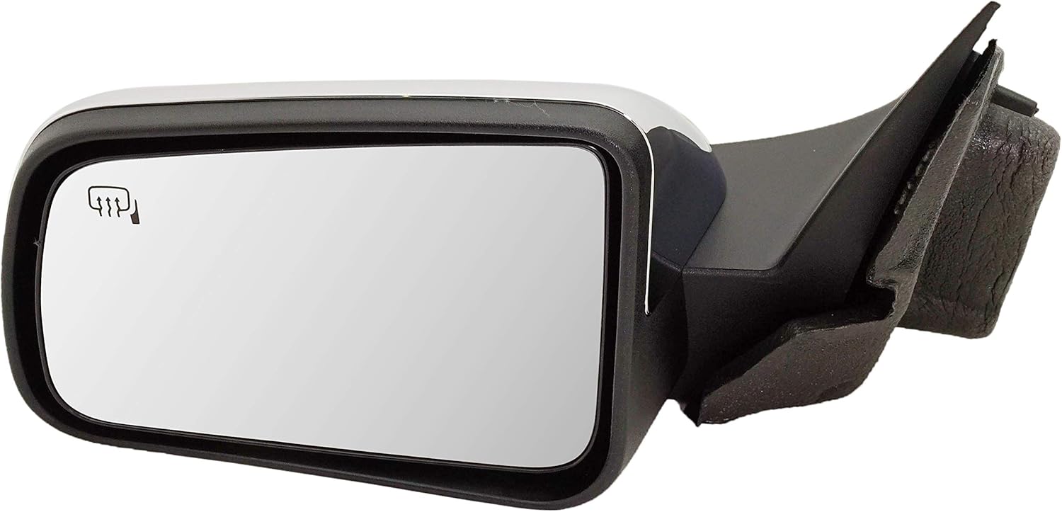 Kool Vue Driver Side Power Heated Mirror for Ford Focus 2009-2011, Driver Side Mirror Replacement, Chrome