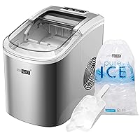 Vista 1 de VIVOHOME Máquina automática eléctrica portátil para hacer cubitos de hielo con cuchara de mano, 10 bolsas de hielo y función de autolimpieza, 27