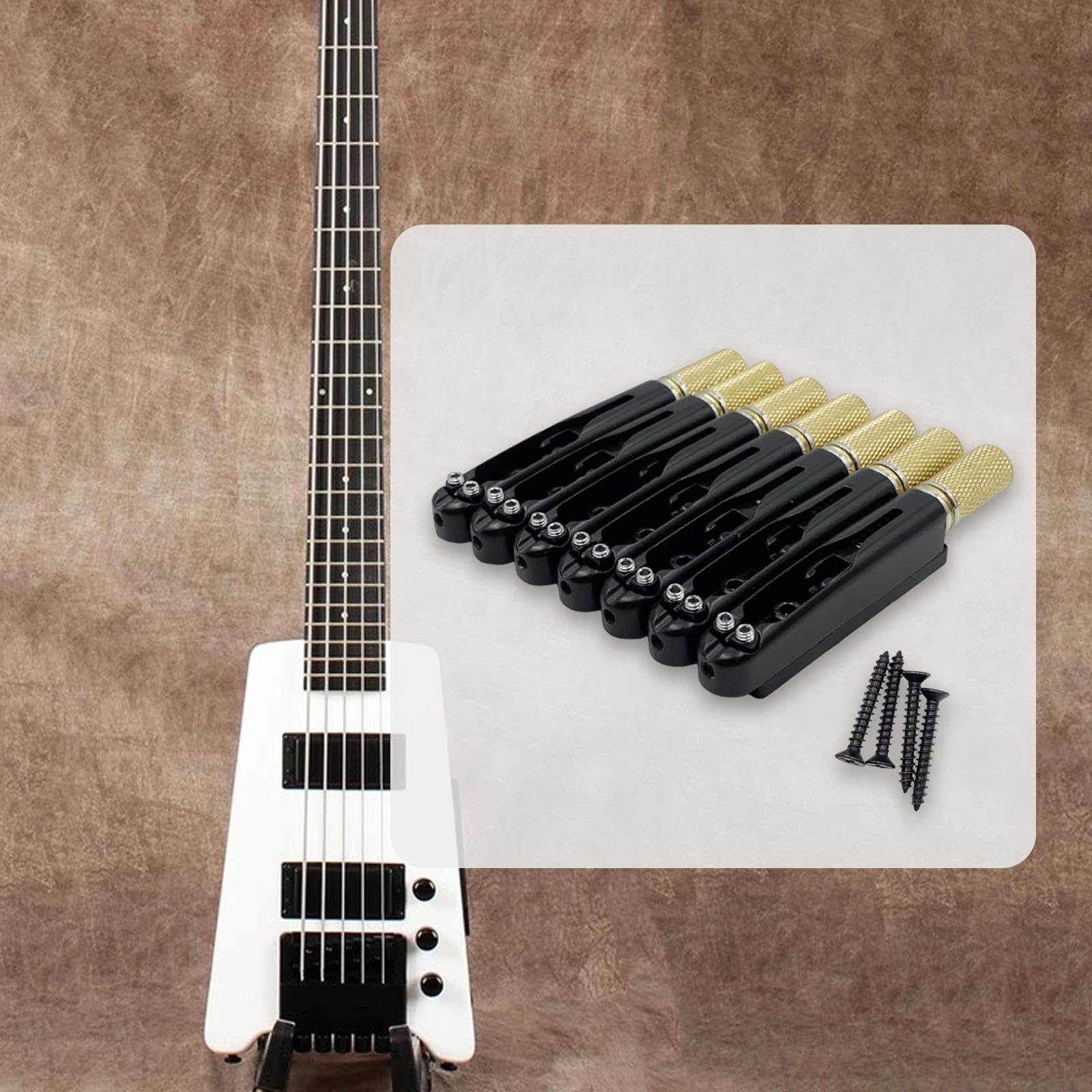Headless E Gitarren Brücken Kit, Einfach zu Installieren, Ersatz für 7 Saitige Gitarren