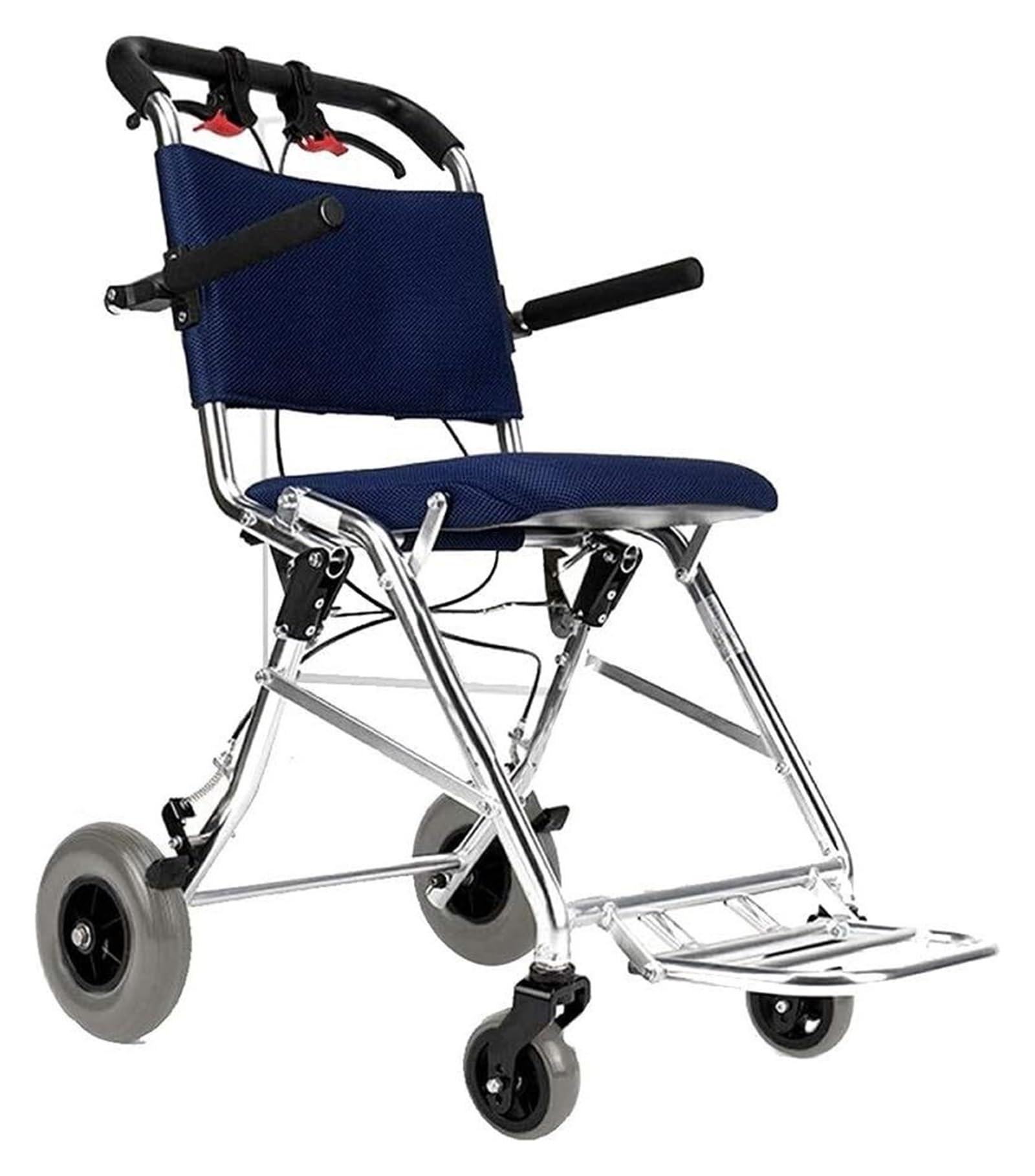 Sillas de Ruedas Silla de Ruedas Manual Ligera Plegable Portátil Pequeña Silla de Ruedas de Viaje de Aleación de Aluminio