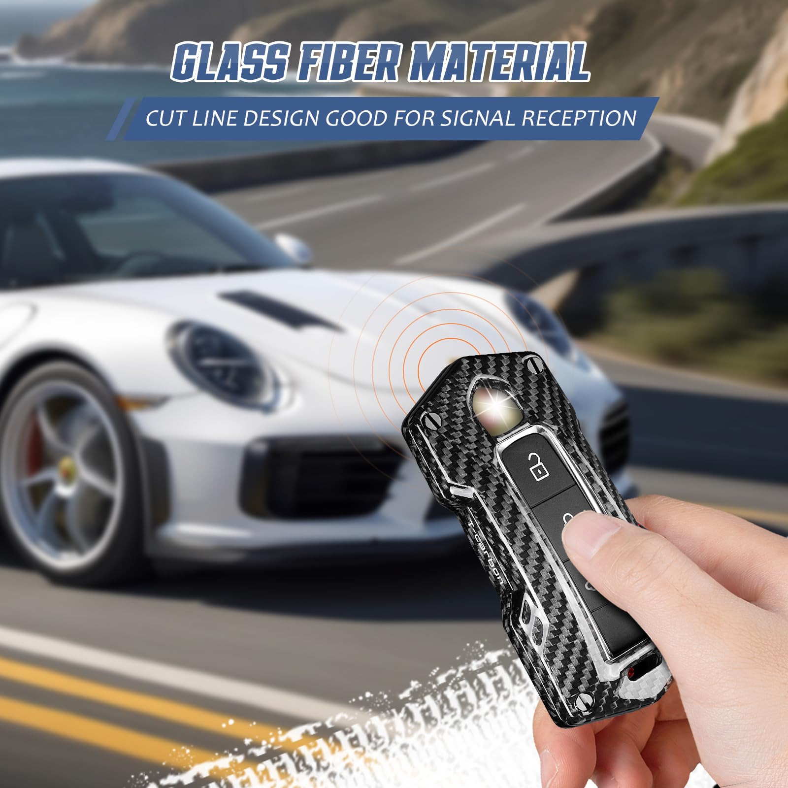 Porsche 911 Jaronx Compatible With Porsche Key Fob Cover Compatible With Porsche Cayenne Panamera - Foto 4