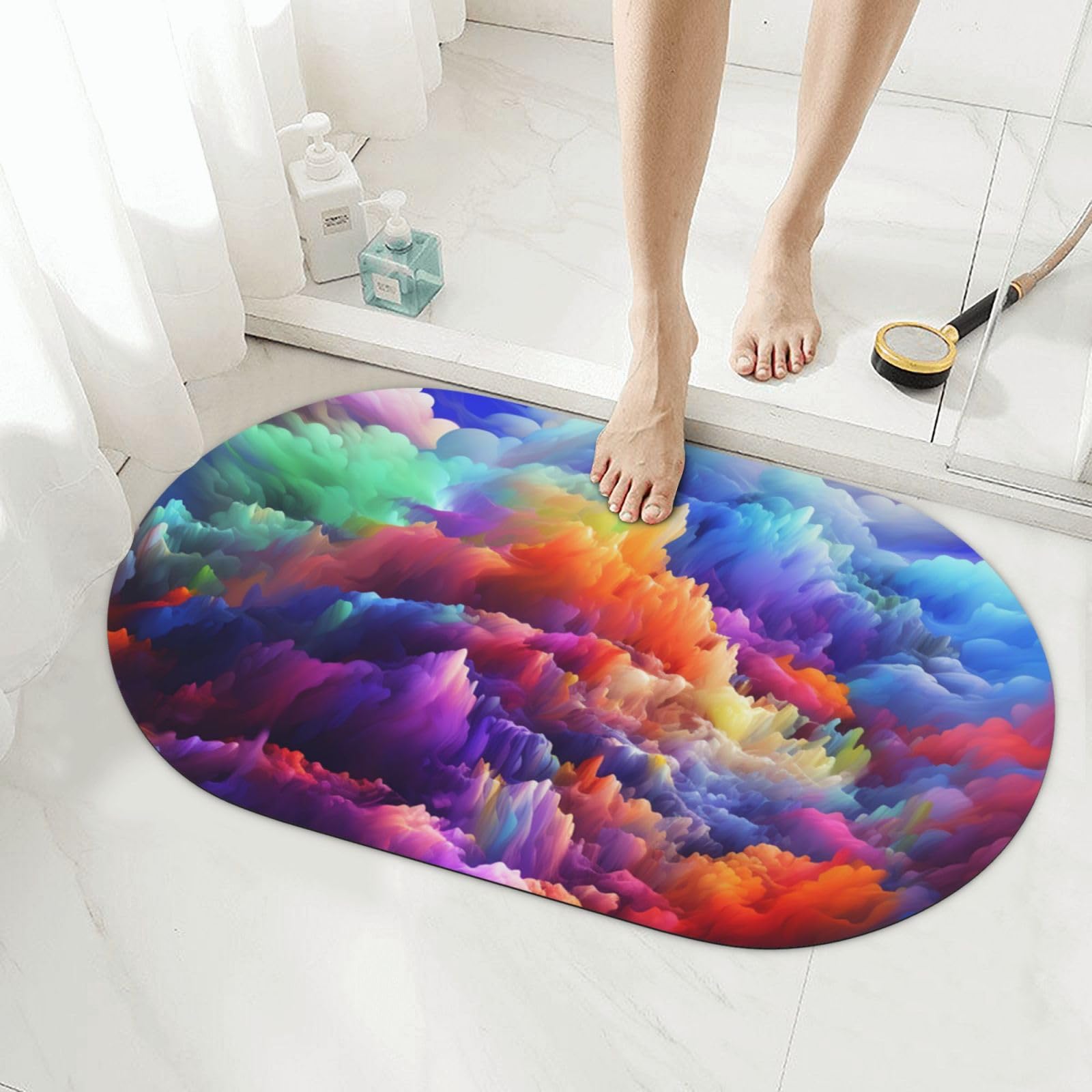 Tapis de sol de salle de bain à séchage rapide en diatomite nuage
