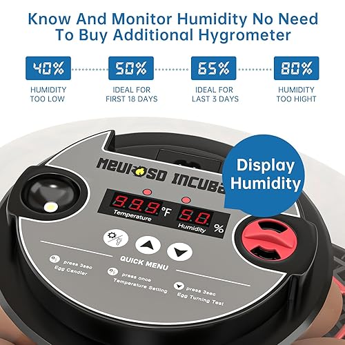 Miniatura 2 de Incubadora de huevos 12-24 con pantalla de humedad, vela de huevos, girador automático de huevos, para incubar pollos, pato, codorniz, loro