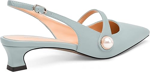 Miniatura 5 de WAYDERNS Zapatos de tacón bajo con hebilla sólida para mujer, con puntera puntiaguda, color mate, 1.5 pulgadas