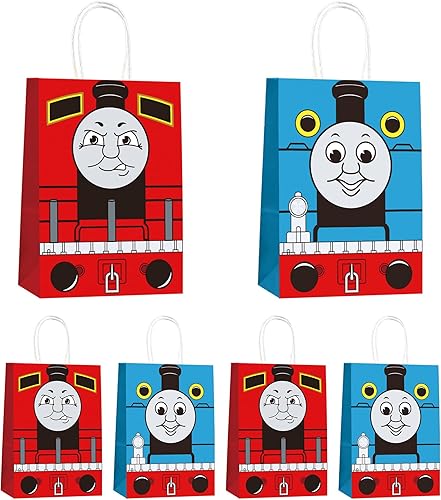 Paquete de decoración de fiesta de cumpleaños de tren de dibujos animados, bolsas de regalo, suministros de fiesta, regalo de fiesta, bolsas de