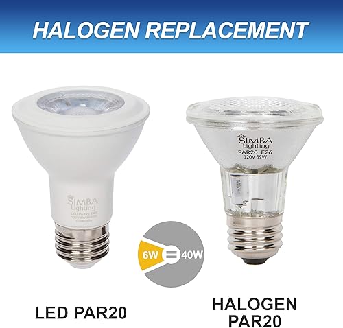 Miniatura 4 de Simba Lighting Bombilla LED PAR20 de 6 W 38 grados regulable (paquete de 6 unidades) para lata empotrada de interior, campana extractora y exterior