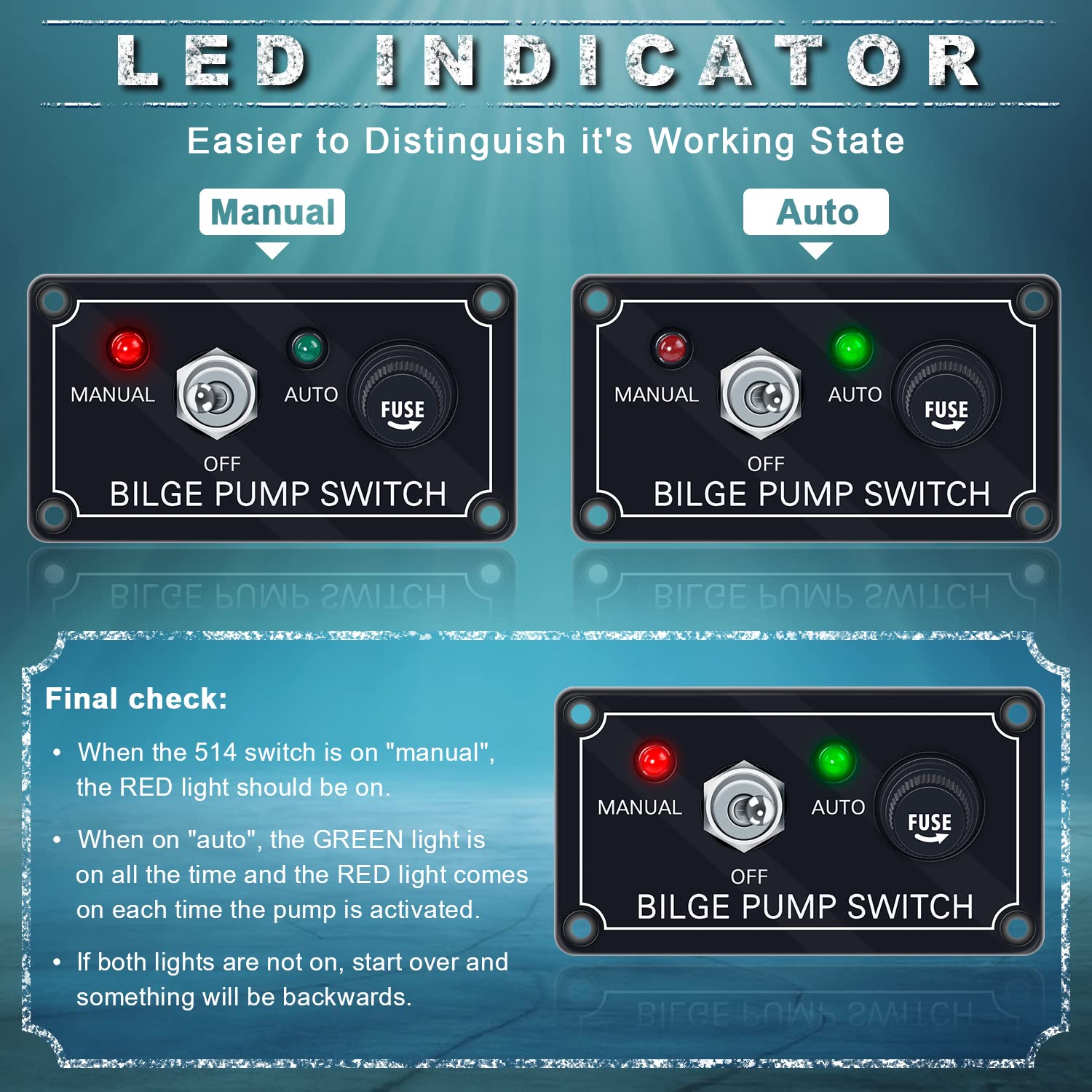 Bilge Rocker Switch Snapklik.com : Boeray Bilge Pump Switch Rocker Toggle Switch Panel And ...