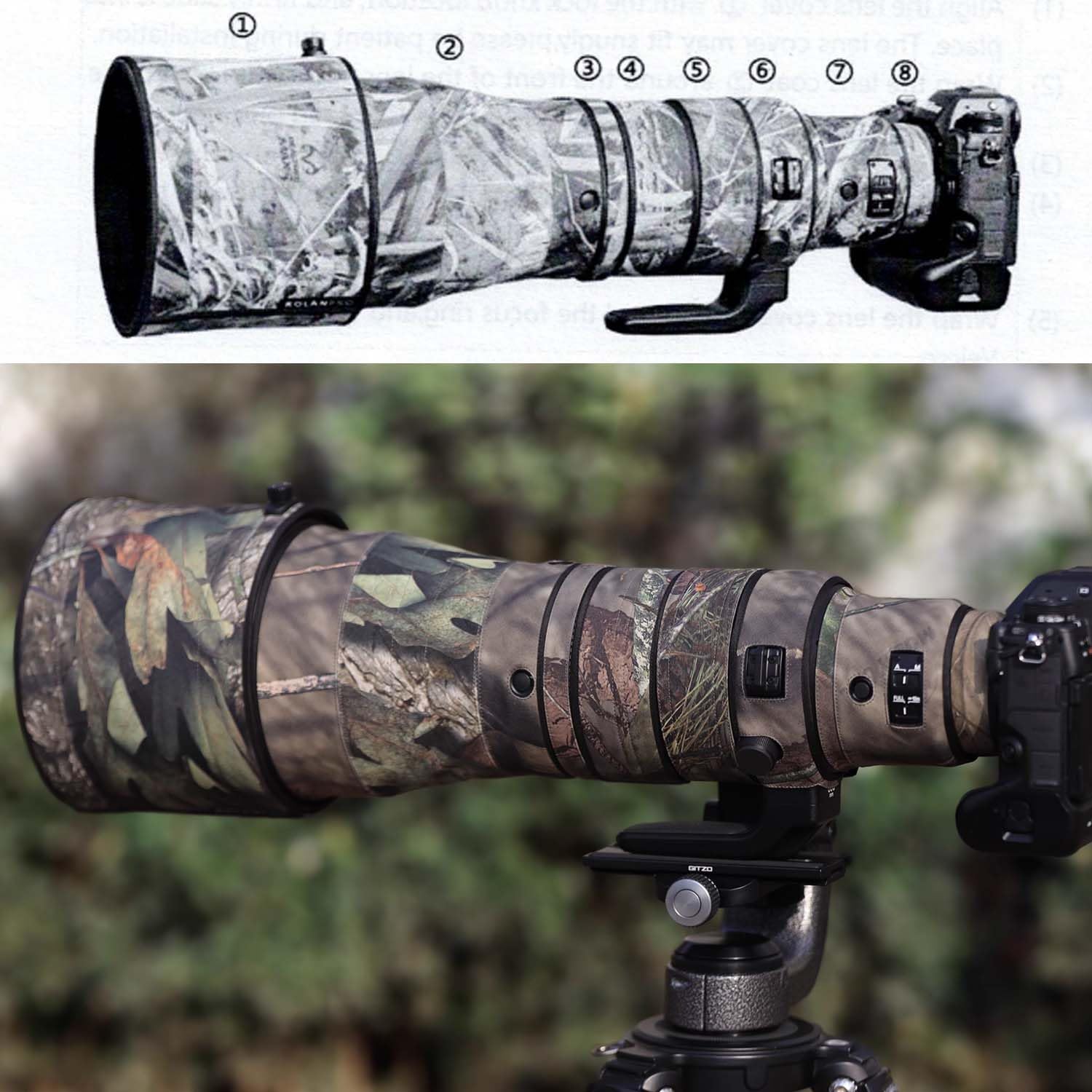 Camouflage Nikon 600 Mm Waterproof Camera/Lens Cover For Nikon