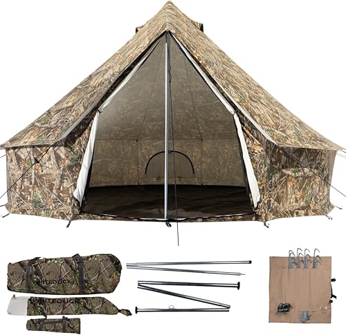 Vista 8 de WHITEDUCK Regatta - Tienda de campaña de lona con StoveJack, impermeable, 4 estaciones de lujo para acampar y glamping Yurt Tent al aire libre