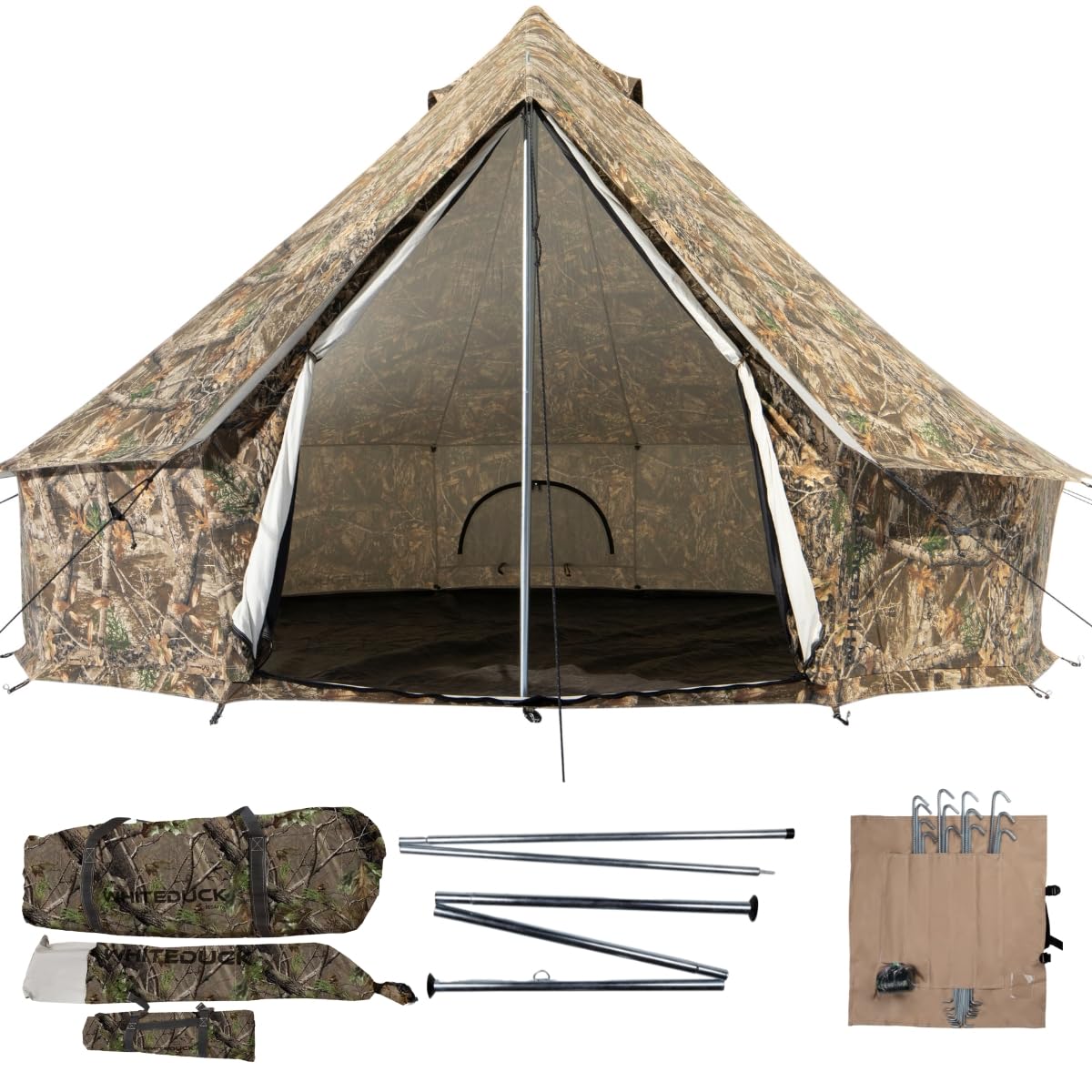 WHITEDUCK Regatta Canvas Bell Tent - w/StoveJack, Waterproof, 4 Season Luxury Camping and Glamping Yurt Tent Outdoor