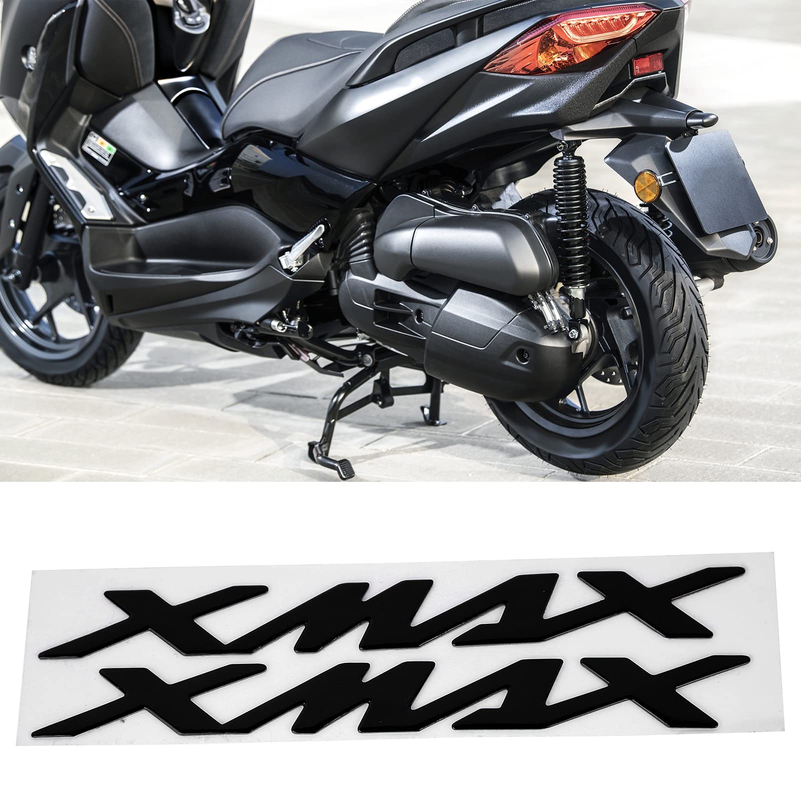 Autocollants Emblème 3D Yamaha X-Max 125 250 400 - Paire Noir