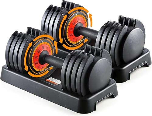 2555 lbs Pair Adjustable Dumbbells Set, Dumbbells with Anti-Slip Metal Handle for Exercise & Fitness Fast Adjust Weight for Full Body Workout Fitness