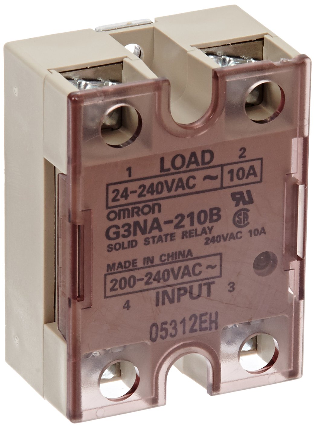 Omron G3NA-210B-AC200-240 Solid State Relay, Zero Cross Function, Yellow Indicator, Photocoupler Isolation, 10 A Rated Load Current, 24 to 240 VAC Rated Load Voltage, 200 to 240 Input Voltage