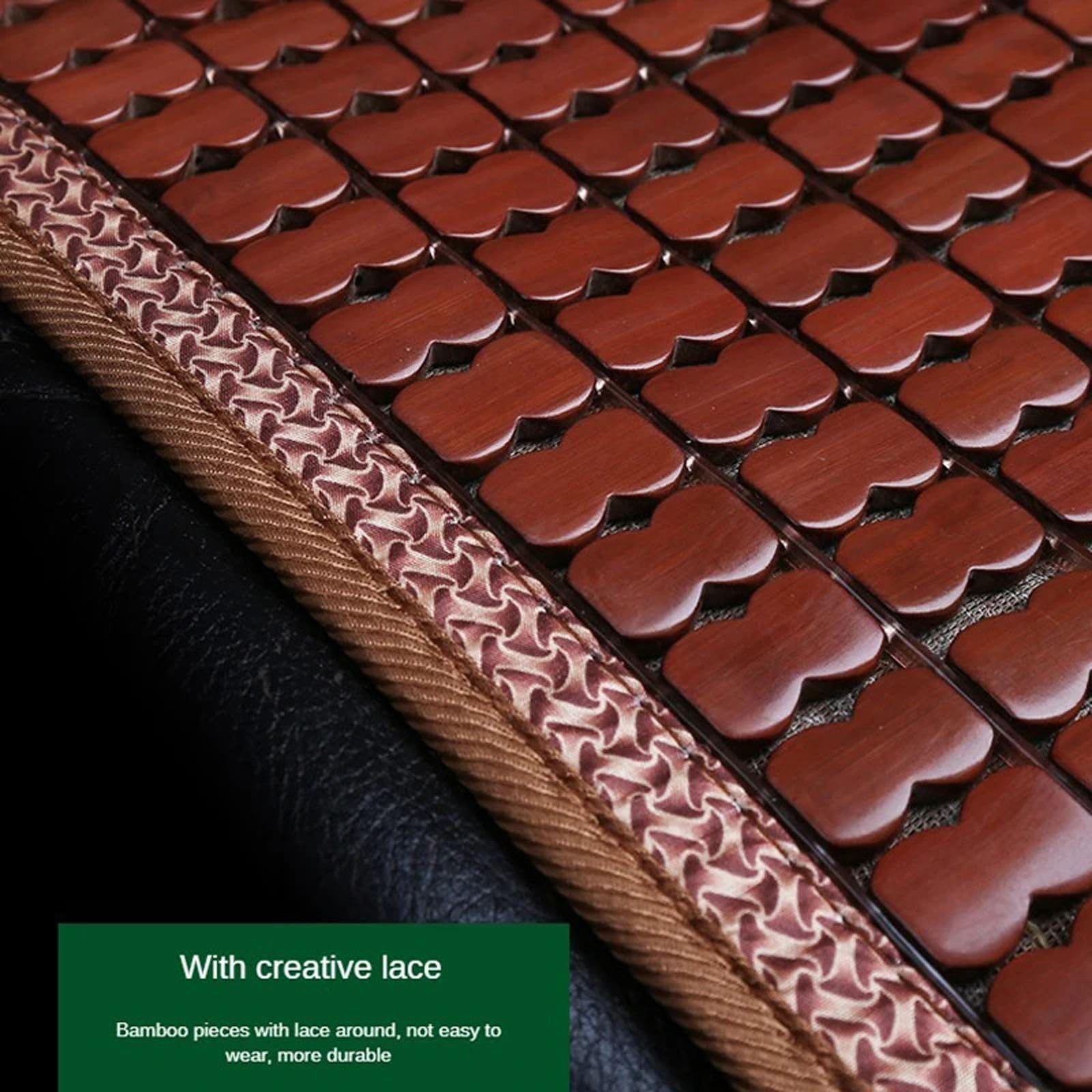 Cuscino del Sedile in bambù Suitbale Fresco e Traspirante, Sottile e Resistente per Auto 、 Casa 、 Ufficio
