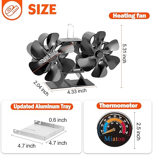 Miniatura 8 de Ventilador de estufa de leña Buddy Heater para Mr. Heater (compatible Big Buddy), ventilador térmico alimentado por calor, ventilador termoeléctrico