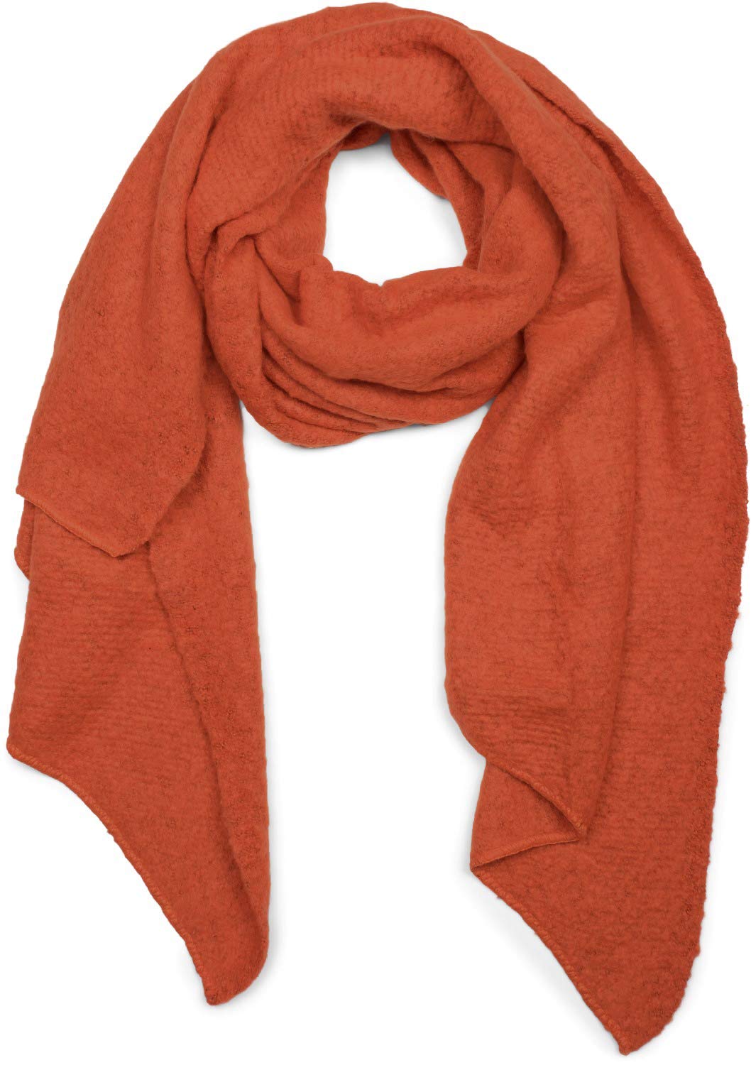 styleBREAKER Women's Scarf made of Soft Viscose | Plain Woven Scarf in Asymmetric Shape | Large Stole for Autumn and Winter Looks, Orange