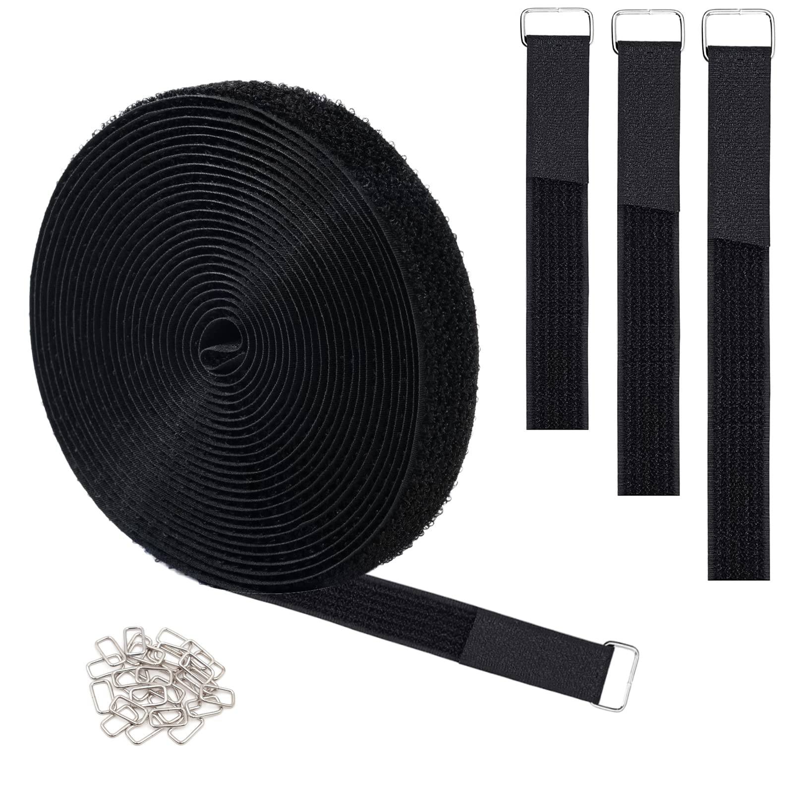 Klettverschluss Band 2x5m Mit Schnallen - Wiederverwendbare Kabelbinder Selbst Schneidbar