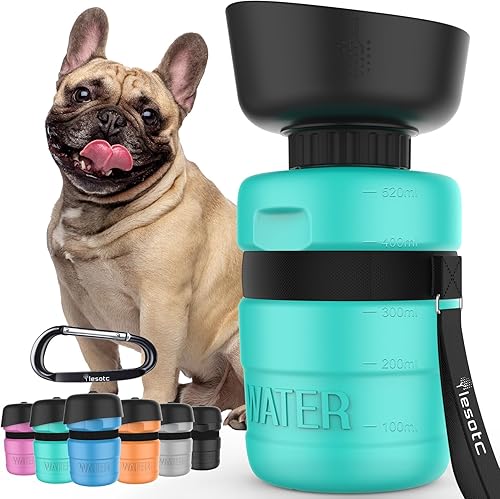 Miniatura 1 de lesotc - Botella de agua para perros, dispensador de agua portátil de viaje a prueba de fugas, botella para mascotas sobre la marcha, accesorios de