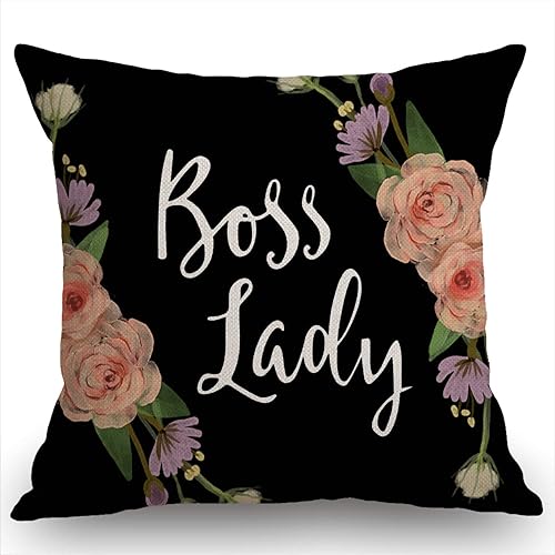 Swono Funda de almohada decorativa de lino y algodón con diseño floral de acuarela para decoración de sofá de 18 x 18 pulgadas