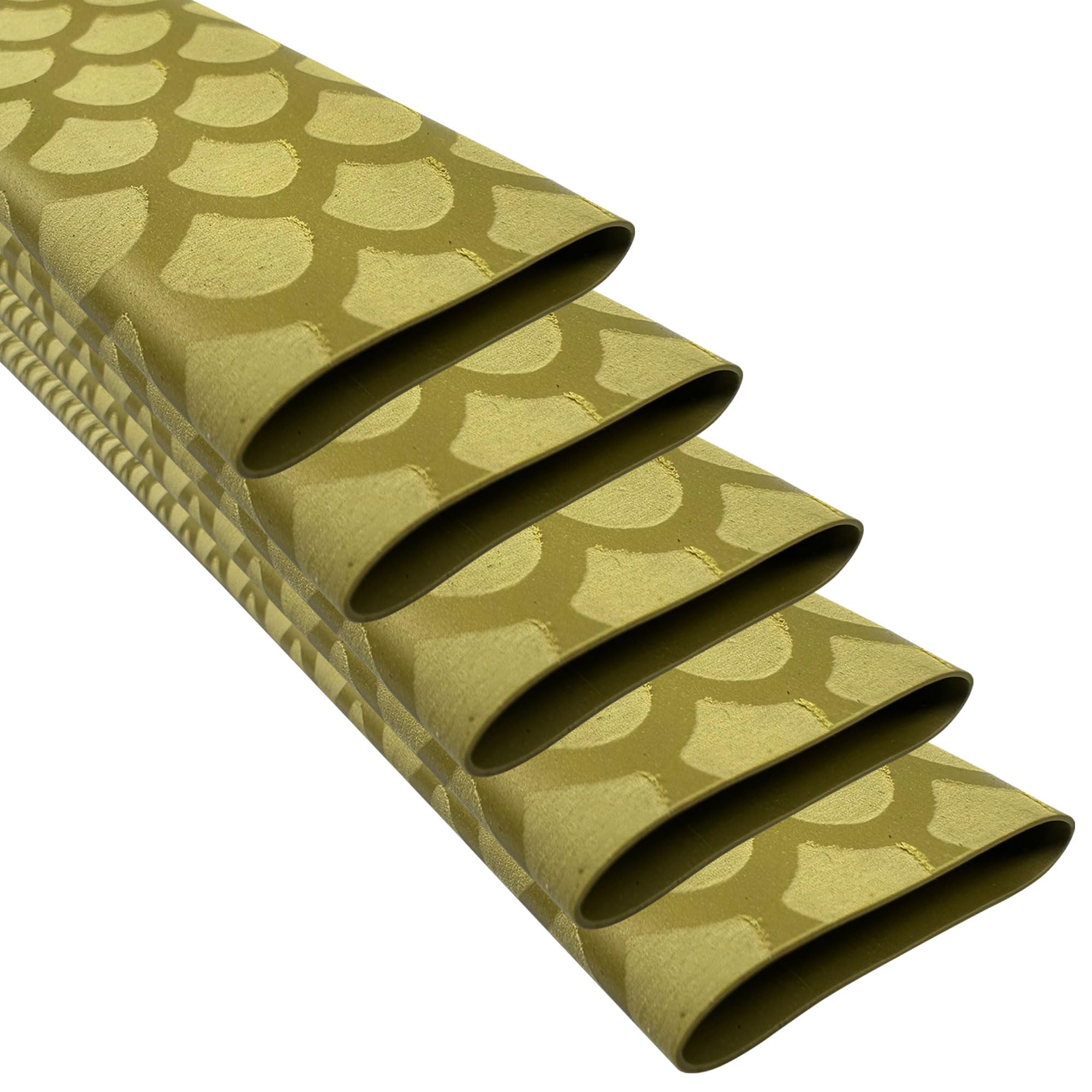 Fishscale Patterns Gaine thermorétractable pour canne à pêche avec poignée en liège (φ40 mm, longueur : 9 m, marron doré)