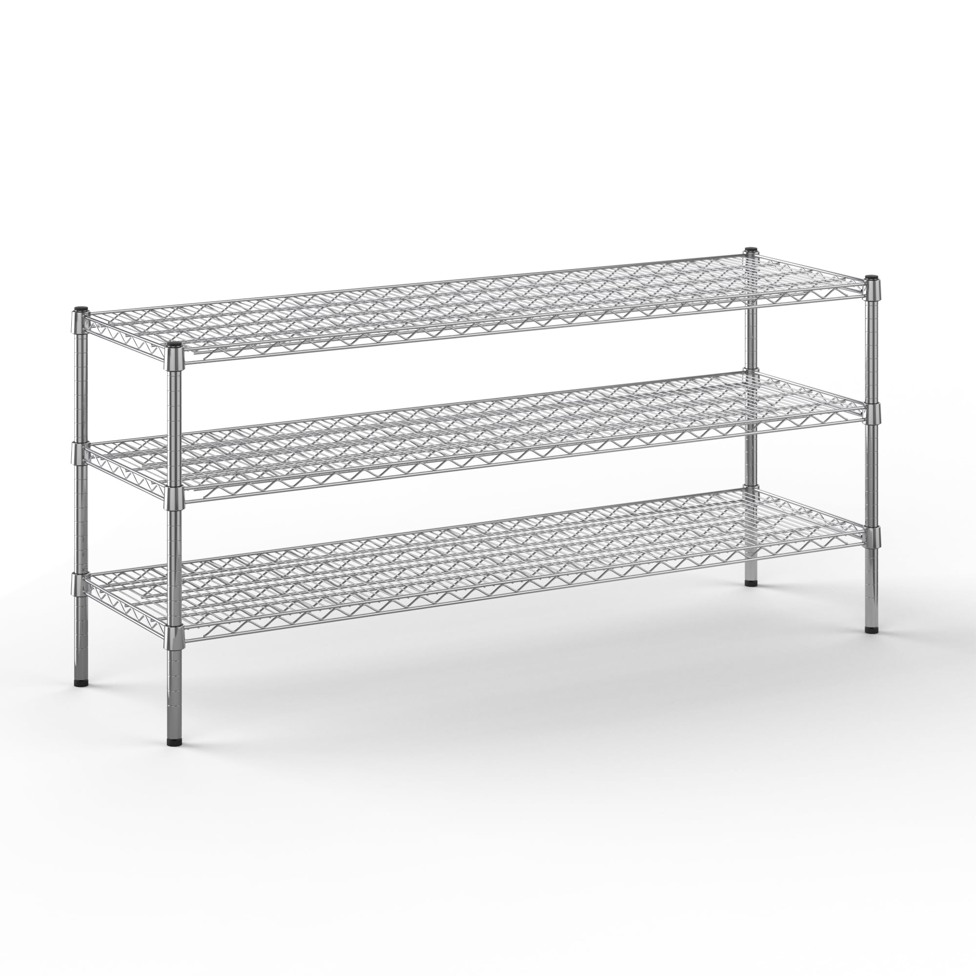 18" Deep x 60" Wide x 27" Height Wire Shelving Kit | 3-Tier | NSF Commercial Storage Rack Unit