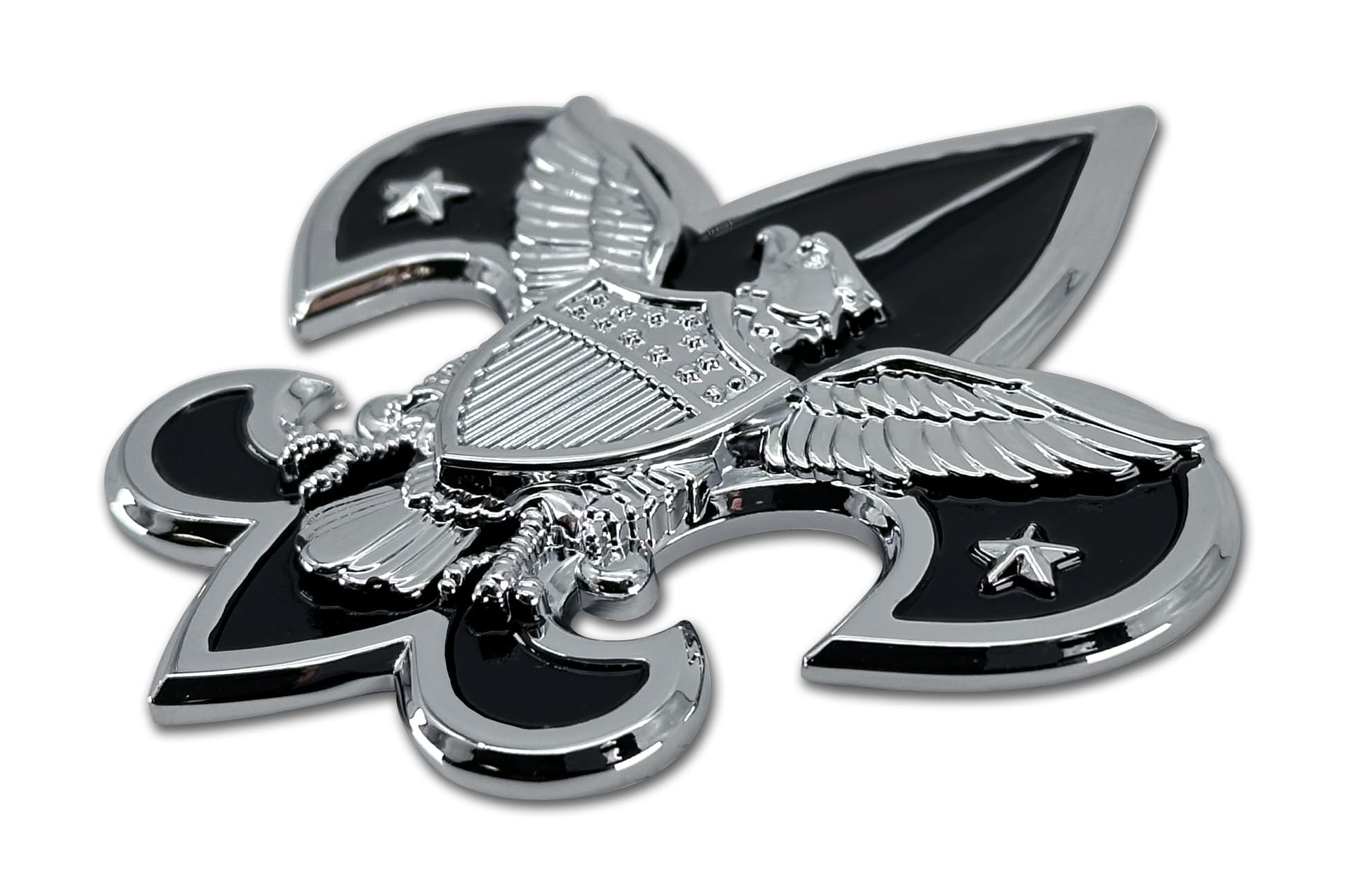 Elektroplate Officially Licensed Boy Scouts of America Chrome and Black All Metal Emblem for Cars, Trucks, and All Auto | Universal Fit | Weatherproof