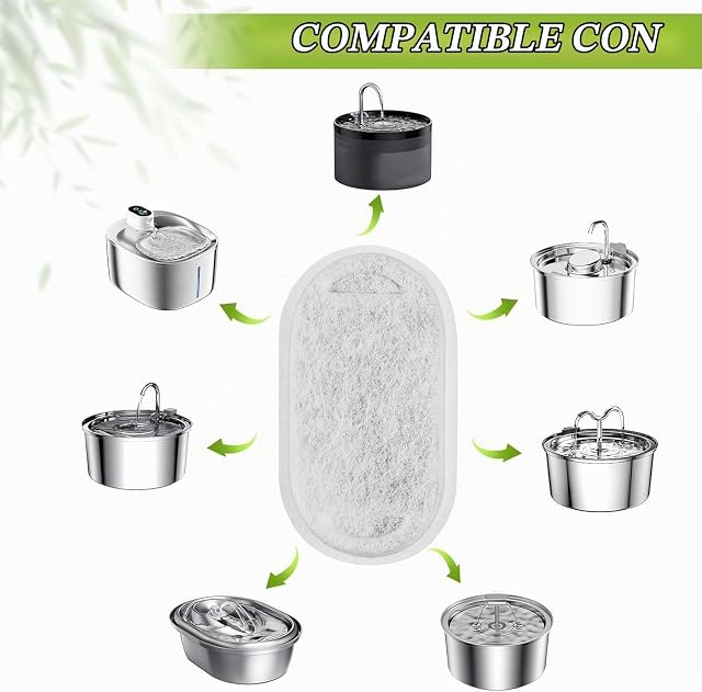 Foto 7 de 7 de Filtros de Fuente para Gatos, 24 Piezas Filtros Fuente Gatos