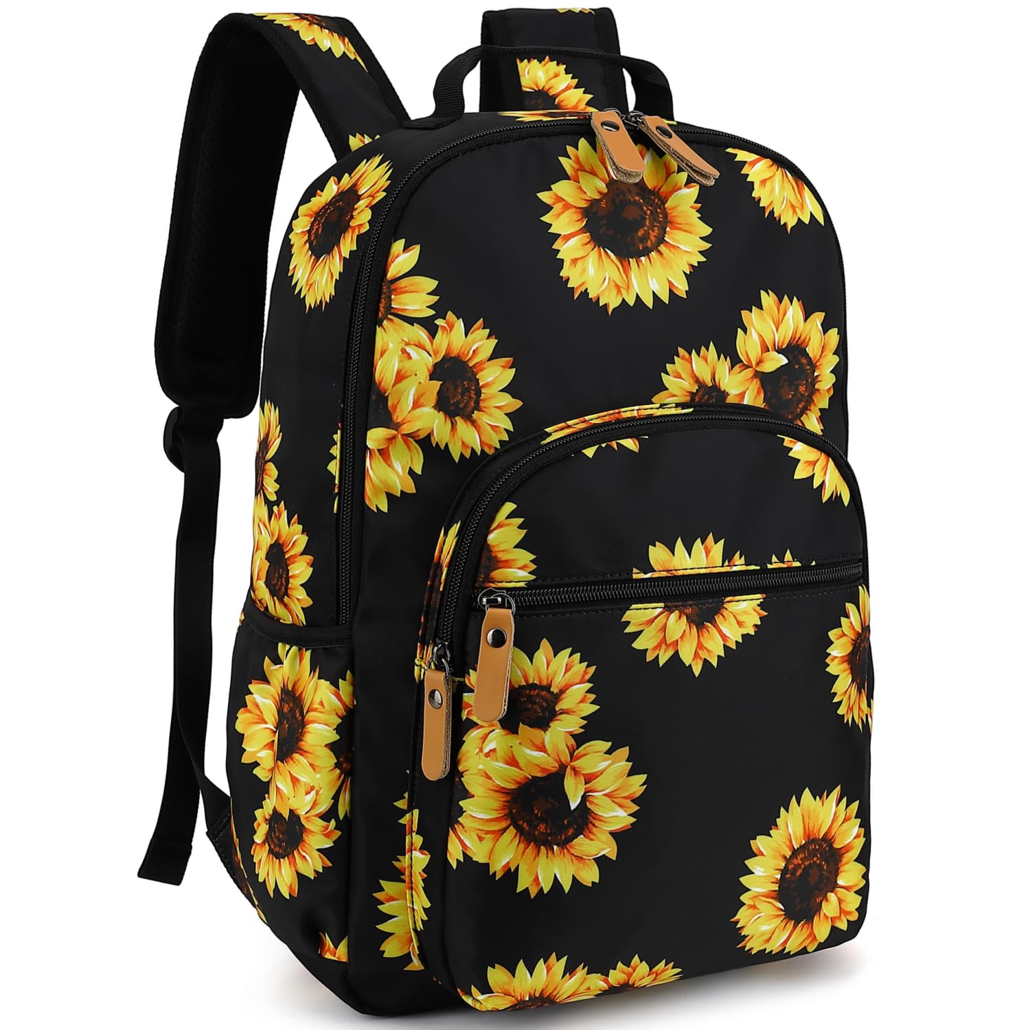 Leaper Laptop Backpack for Women: Cute Girls Sunflower Bookbag for School College Travel Work - Lightweight Book Bag Floral for Kids Teen - Aesthetic