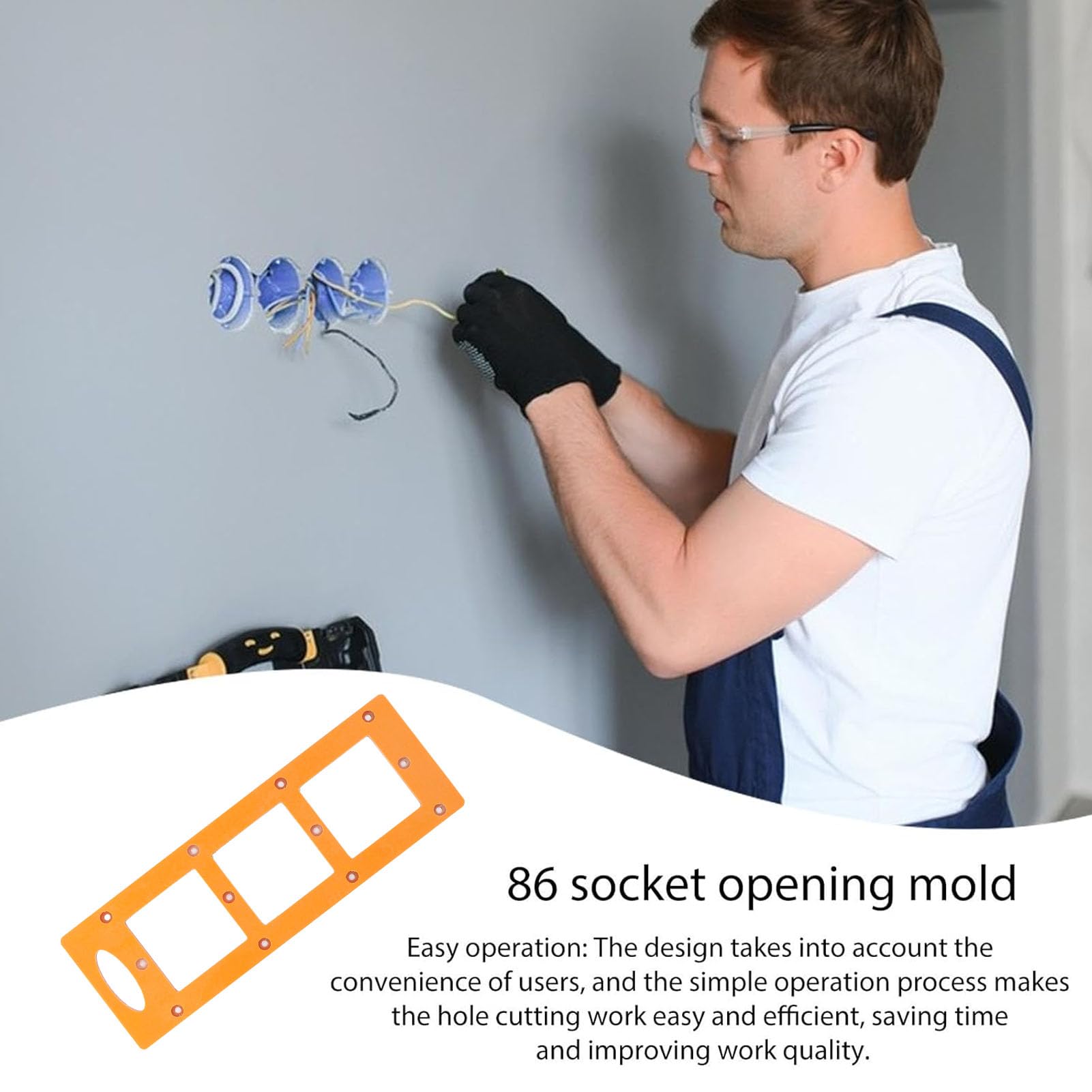 Electrical Socket Back Box Template 70x70mm, 86 Type Outlet Cutter for Electricians Tools, Default - Image 3