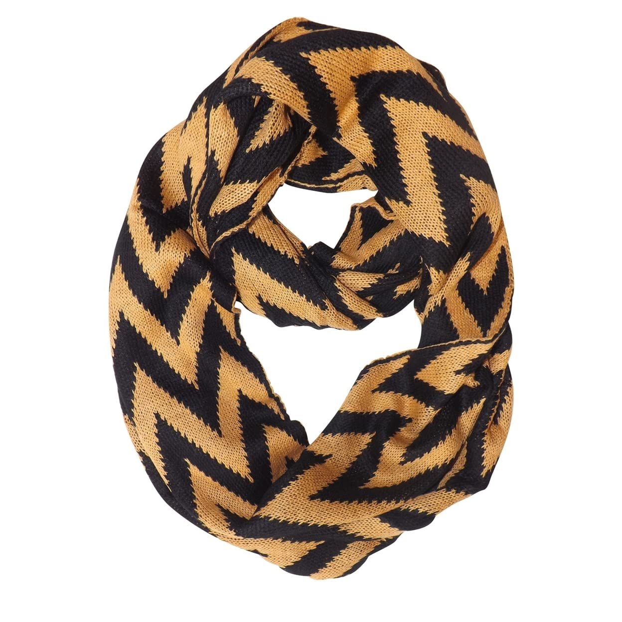 Peach Couture Charming Classic Knit Chevron Infinity Loop Scarves