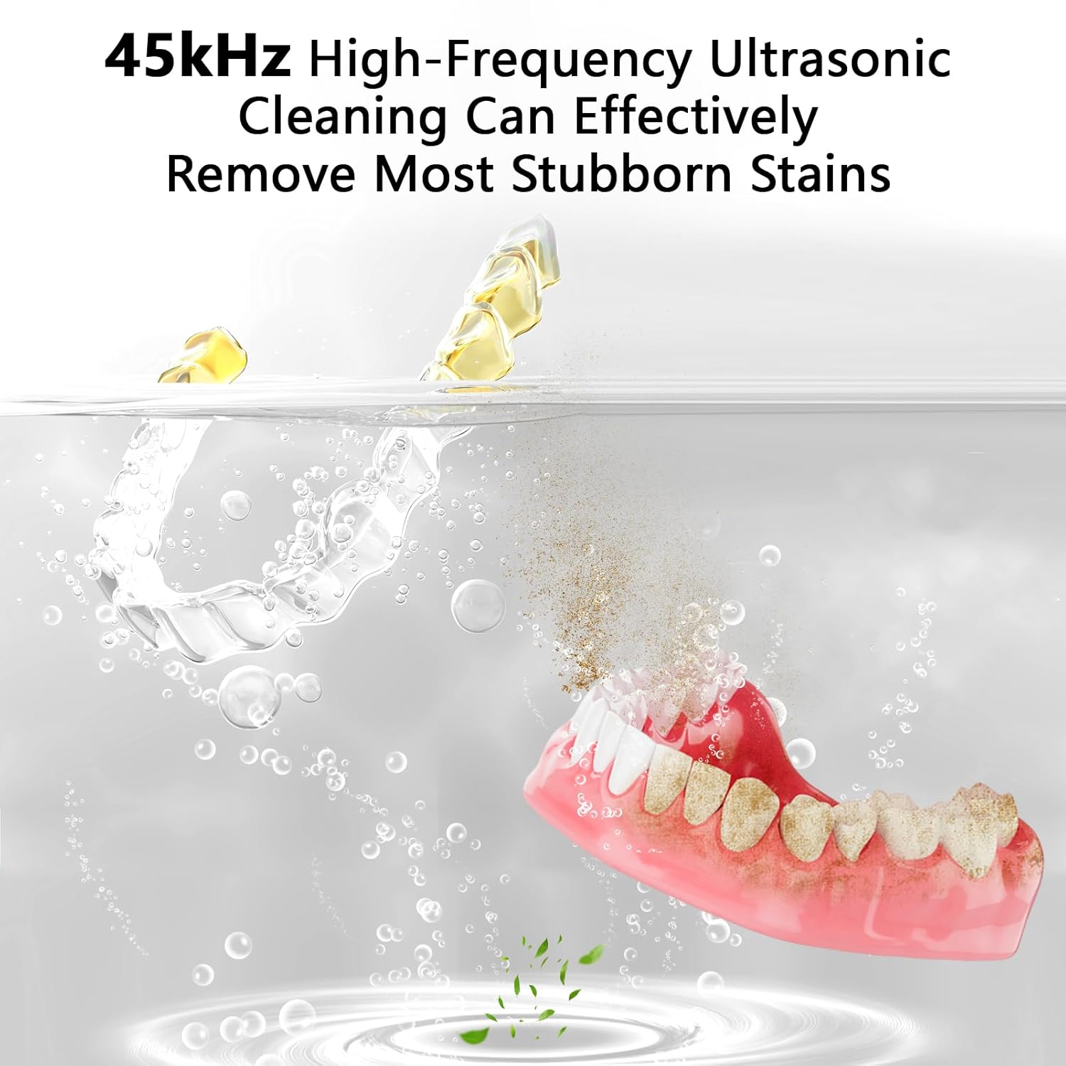 Dental Ultrasonic Retainer Cleaner Machine-45khz , Cleaning for Dentures, Mouth Guards, Aligners, Night Guards, Braces, Toothbrush Heads & Jewelry,Protable UV Retainer Cleaning Pod for Home &Travel