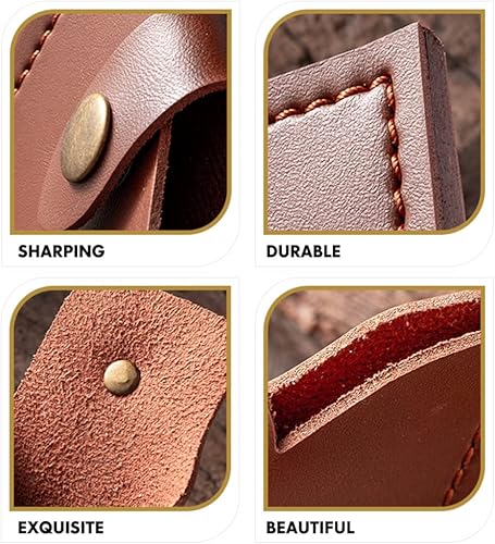 Miniatura 4 de Hemoton Cuero de hacha, protector de chef de 9.7 x 4.1 pulgadas, funda o mangas universales marrones, cinturón para cuchillo de carne de chef (9.8 x