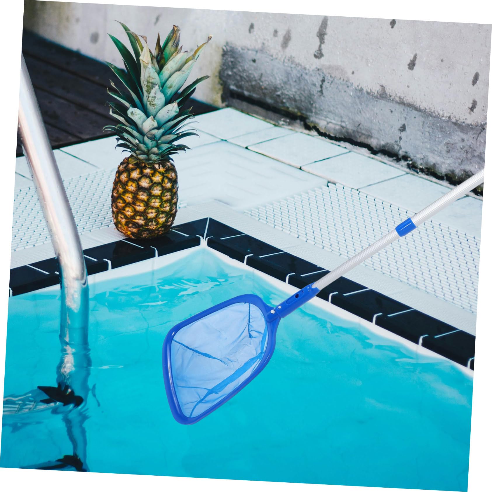 TOYANDONA Kit de Limpieza de Piscinas Pequeñas con Barra Ajustable y Cabezal de Cepillo, Material de Aleación de Aluminio y Nylon, para Limpieza Integral de Piscinas Residenciales